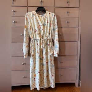 STINE GOYA Ivory Dress with Colorful Patterns